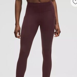 lululemon athletica Burgundy Leggings pre-loved Size 0